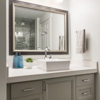 After_Interior_Bathroom_raised sinks_Modern Design_grey vanity_clean design_sleek design| Renovation Design Group
