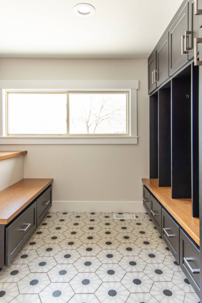 Mud room, cubbies, kid friendly designs