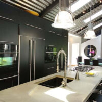 Thumbnail of http://kitchen%20island,%20bar%20stool,%20contemporary%20kitchen,%20lighting%20skylights%20and%20window%20natural%20light,%20glass%20table,%20rug%20Murphy%20Bed%20contemporary%20bed,%20casework,%20galvanized%20ceiling%20|%20Renovation%20Design%20Group