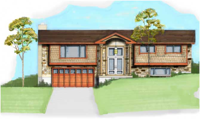 Split Entry 1970's Rambler Exterior Curb Appeal | Renovation Design Group