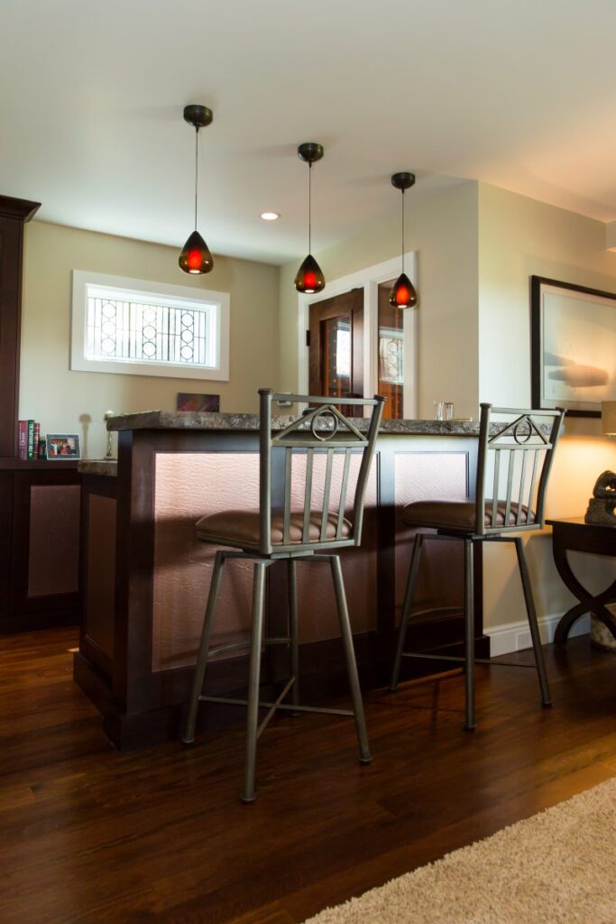 Cottonwood Club Split Level Interior Basement Wine Room by Renovation Design Group