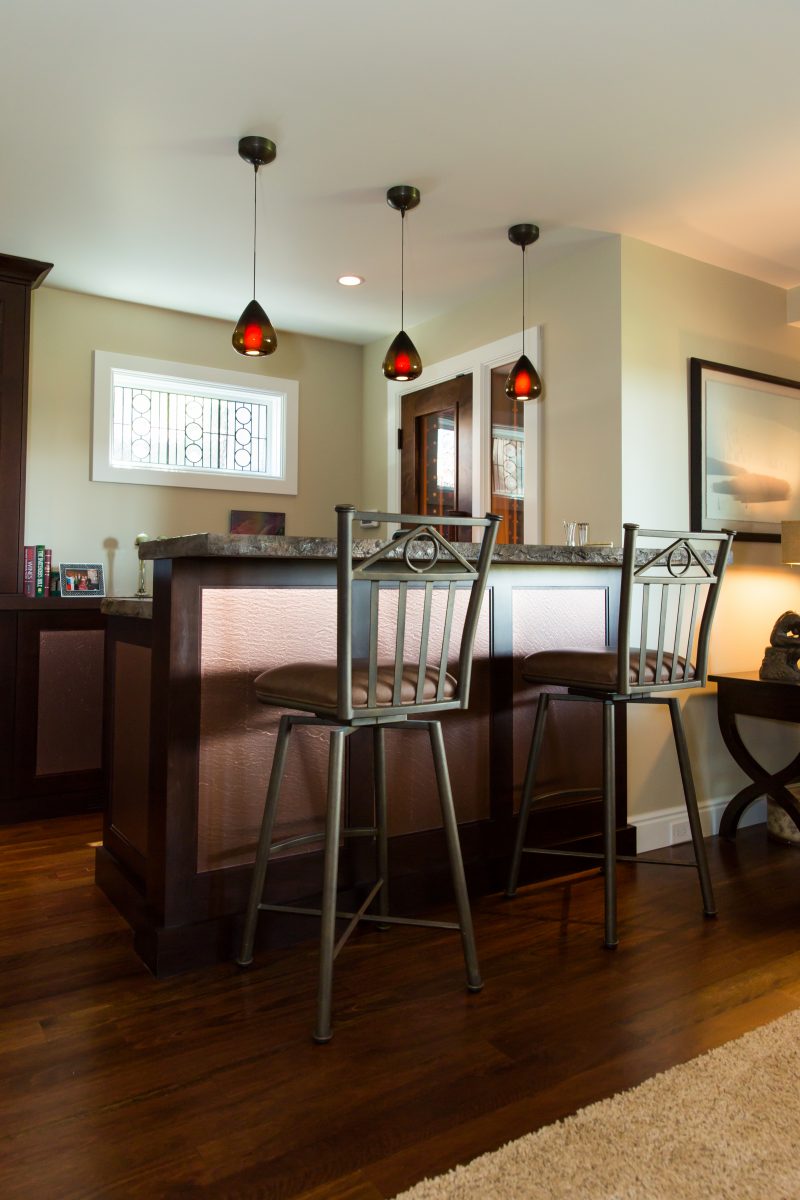 Cottonwood Club Split Level Interior Basement Wine Room by Renovation Design Group