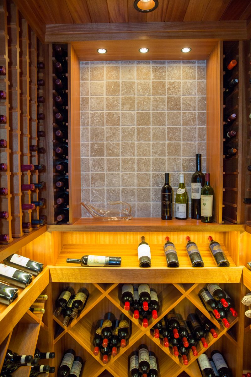 Cottonwood Club Split Level Interior Basement Wine Cellar by Renovation Design Group