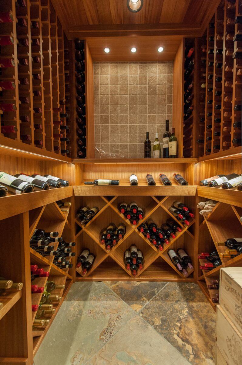 Cottonwood Club Split Level Interior Basement Wine Cellar by Renovation Design Group