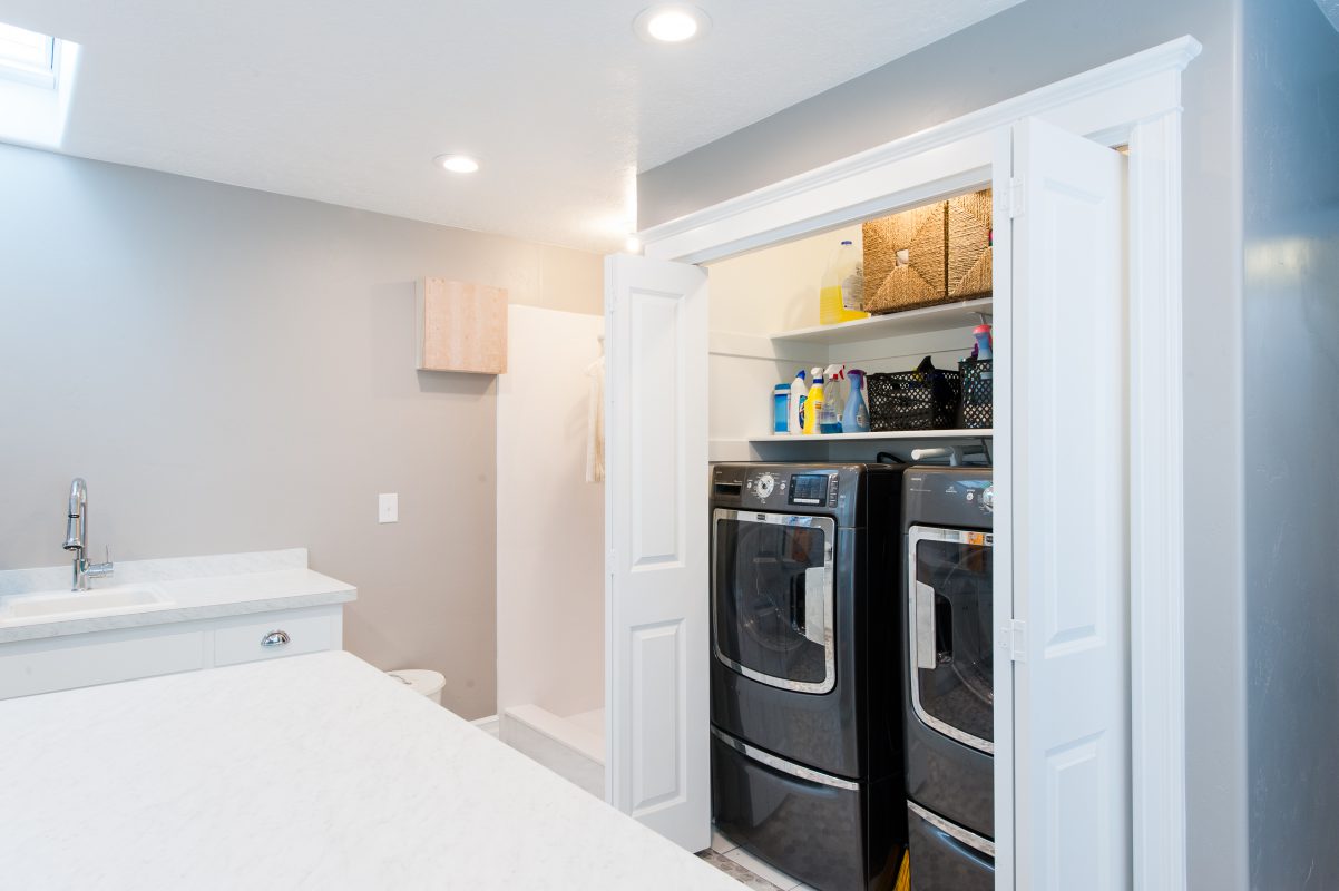 Hidden washer and Dryer Large Mudroom Addition | Renovation Design Group