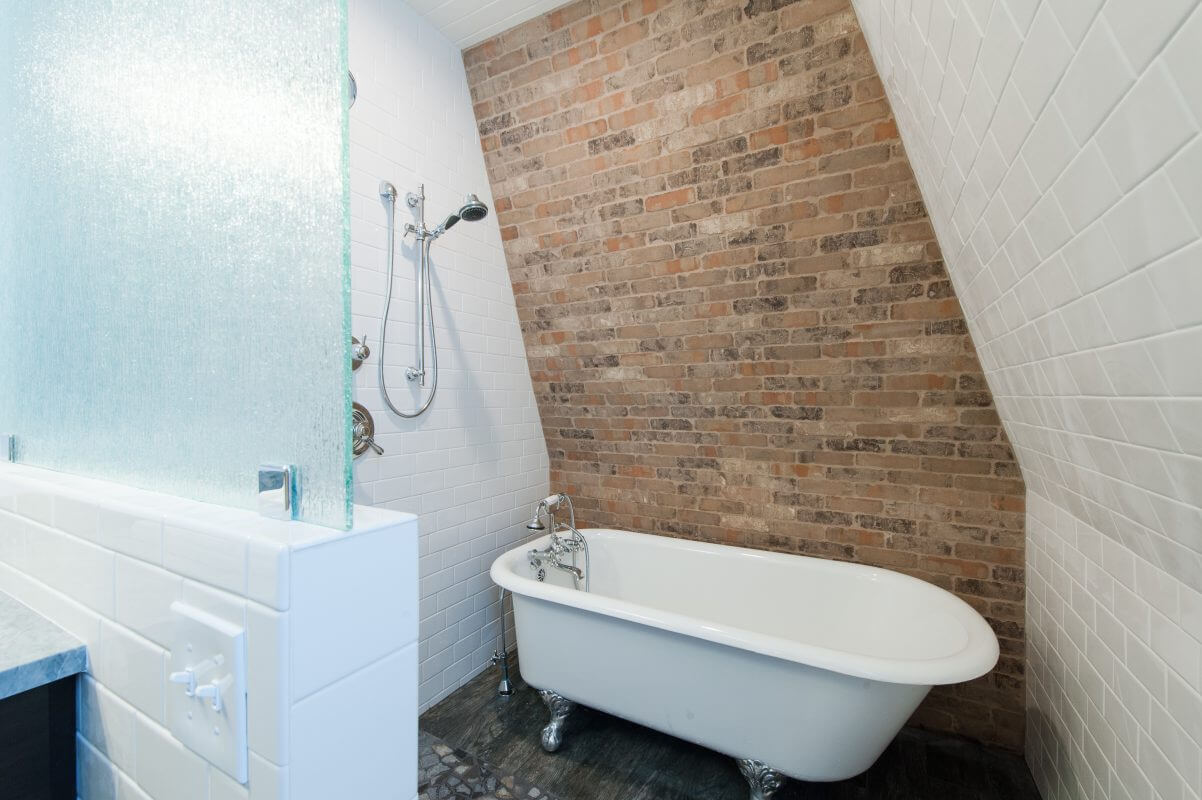 Brick Wall Bathroom Victorian Designs | Renovation Design Group