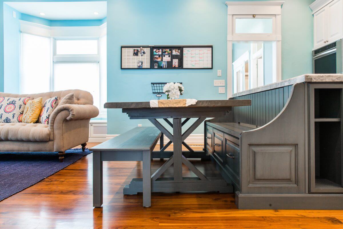 Victorian Kitchen Remodel Custom Table Build Bench Seating | Renovation Design Group