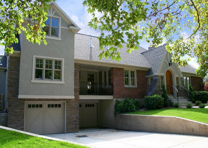 Front Exterior Tudor Home Addition Before Front Porch Tudor | Renovation Design Group