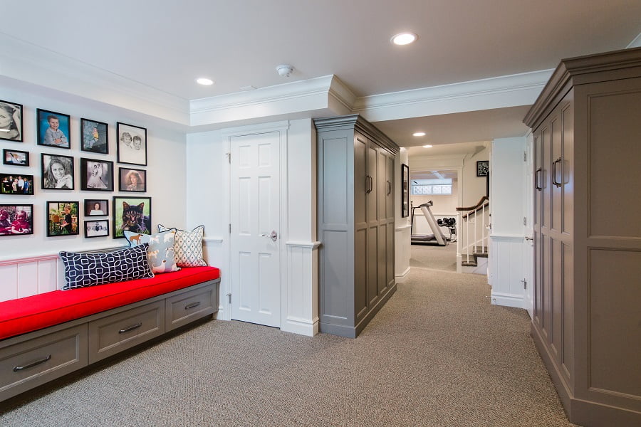 basement Remodel Wall bench build in | Renovation Design Group