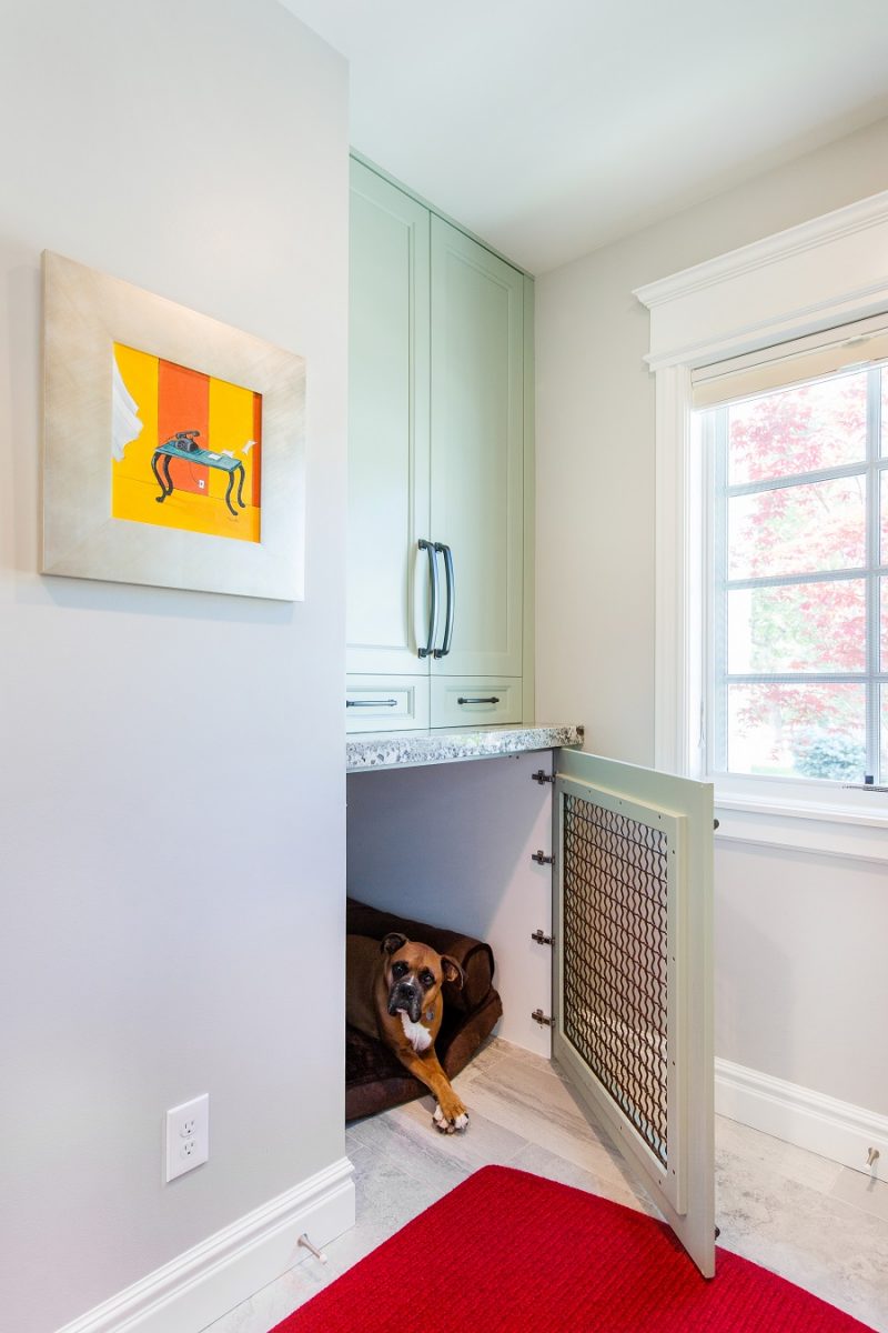 Mudroom with Built in Dog kennel | Renovation Design Group