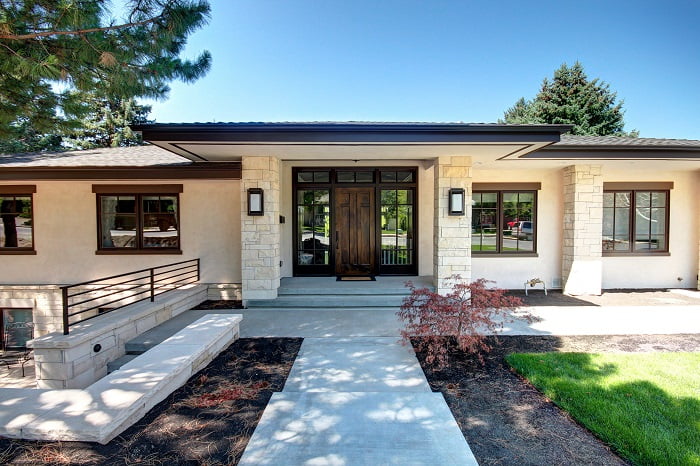 After Whole House Renovation Home Exterior Front Porch Curb Appeal Remodel | Renovation Design Group