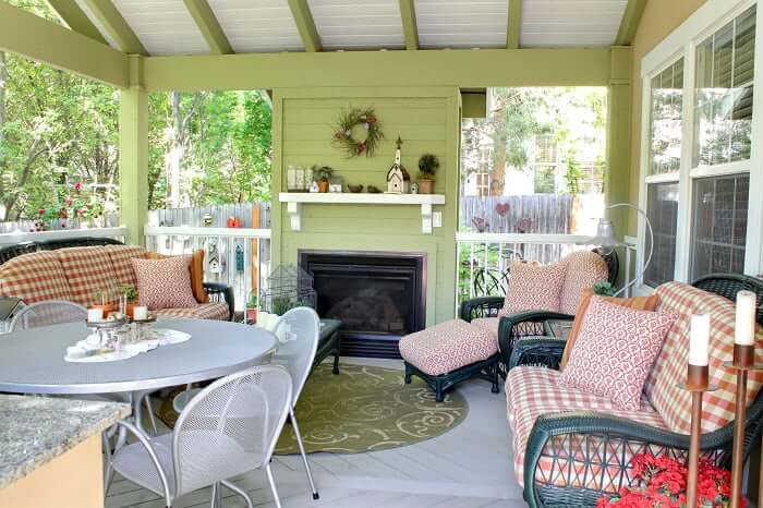 After_Back Porch Remodel_Outdoor Fireplace_Renovation Design Group | Renovation Design Group