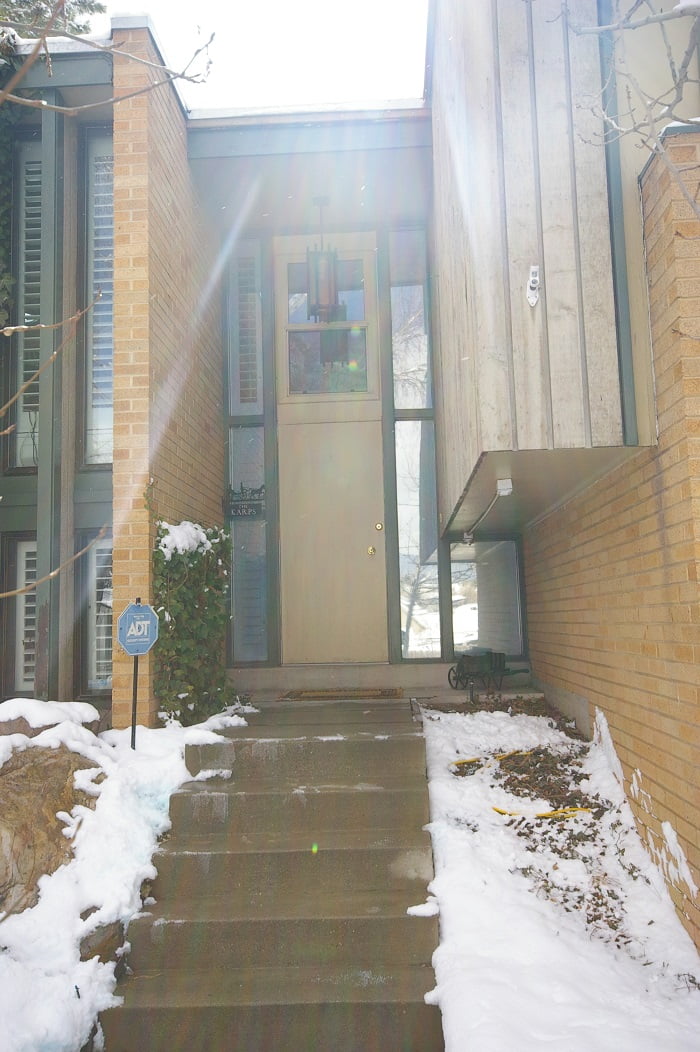 Before Exterior Front Door Renovation Remodeled 1970 Home| Renovation Design Group