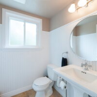 After bathroom in a split level remodel salt lake city utah wainscoting | Renovation Design Group