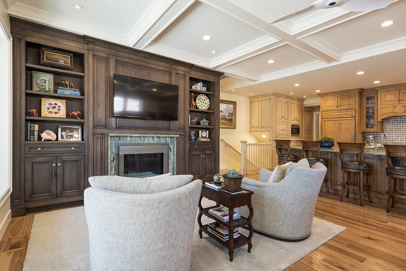 After Interior family room great room Remodel Basement Remodel Blaine Avenue Addition | Renovation Design Group