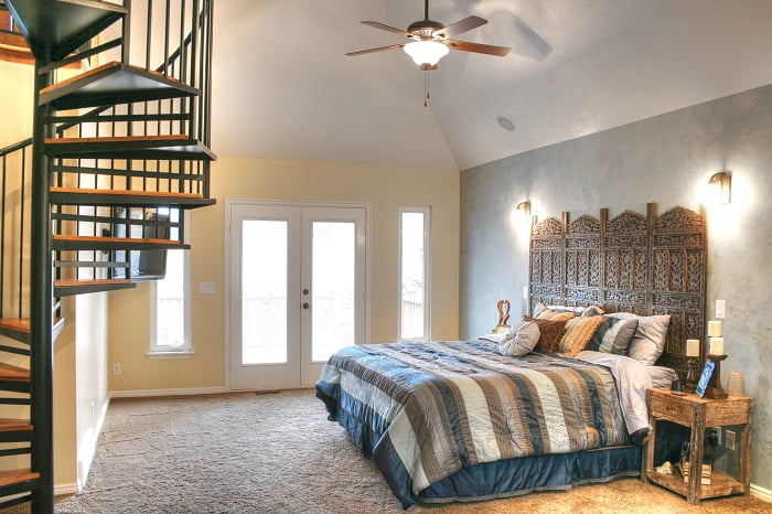 After Interior Remodel Master Bedroom Spiral Staircase hidden Valley Remodel | Renovation Design Group
