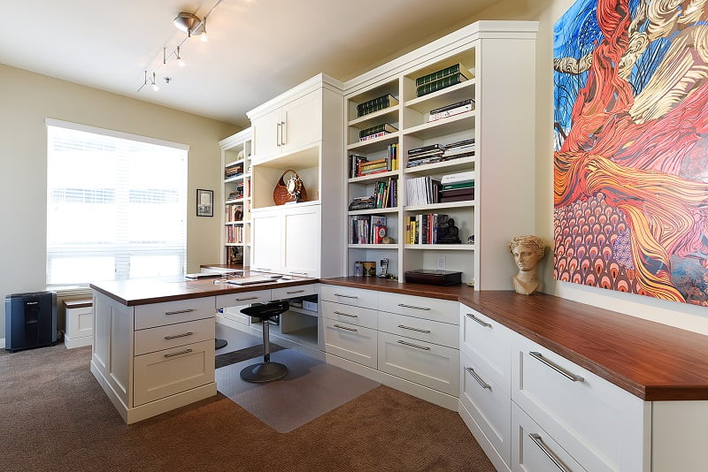 After Remodel Interior Home Office Shared Home Office Condominium Home Office Renovation Design Group