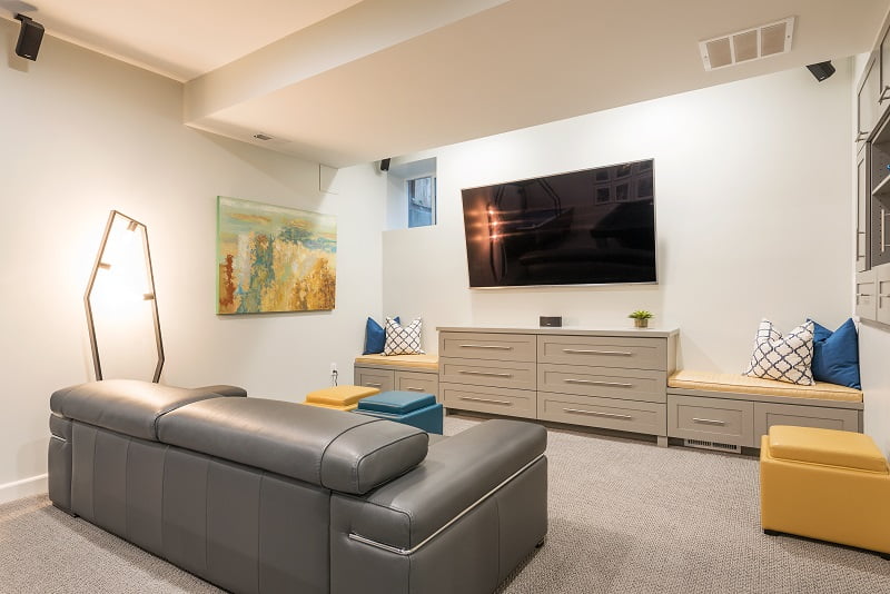 After_Interior_Basement Excavations_Basement Playrooms_Basement Game Room_Office | Renovation Design Group