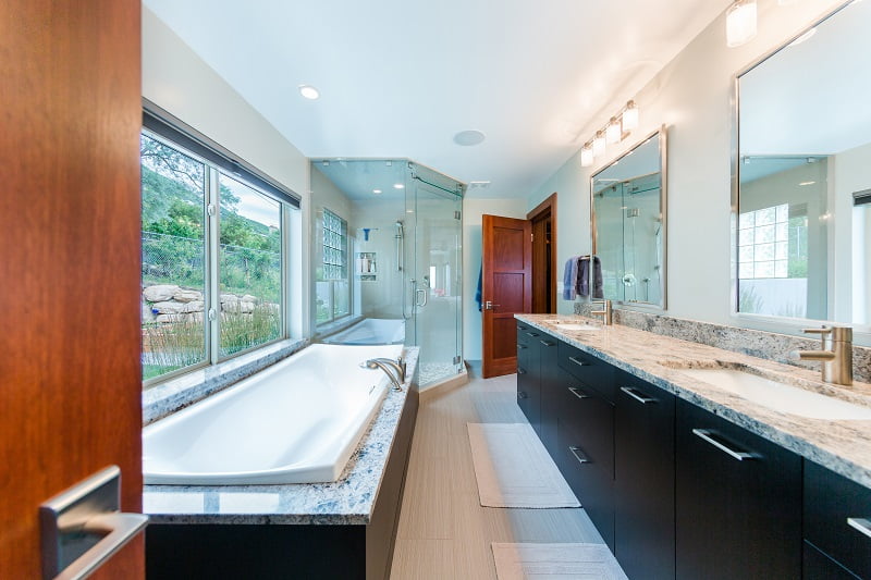 After_Interior_Master_Master Bath with walk in shower_Modern Split Level Remodel | Renovation Design Group