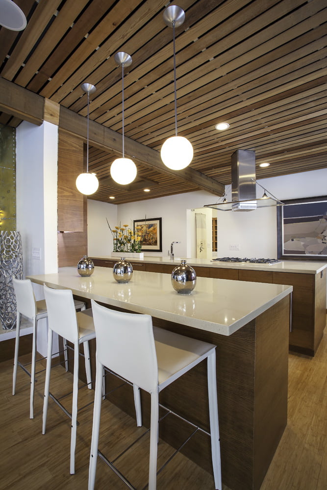790_Interior_After_Kitchen_Modern Kitchen Design_Wood Palet celings_Mid Century modern home | Renovation Design Group