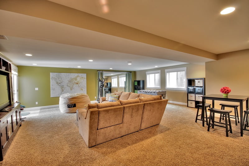 After interior Family Room Basement Split Entry Remodel | Renovation Design Group