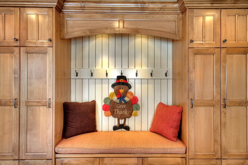 After Interior Built in bench Dining Room Split Entry | Renovation Design Group