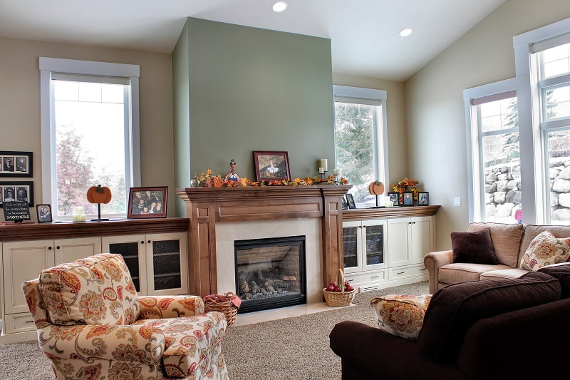After Interior Living Room, Tall Ceilings, vaulted Ceilings, Living Room Remodel, Split Level Home | Renovation Design Group