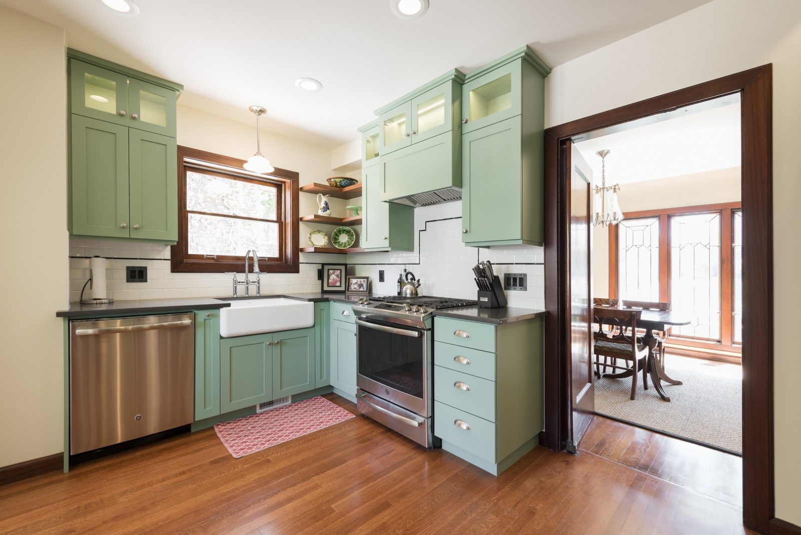 Kitchen, Colorful Cabinets, Updated, Stainless, Tudor | Renovation Design Group