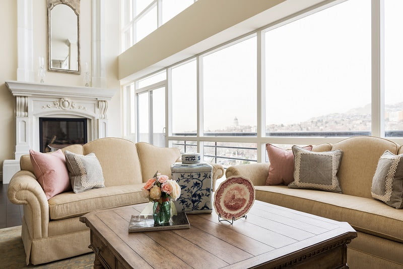 After, Living Room, Family Room, Old Doors, restored doors, Condos | Renovation Design Group