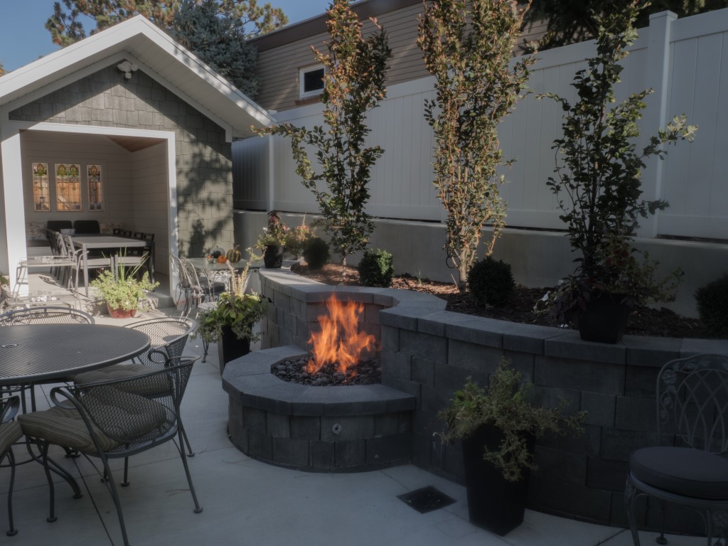 mountain home firepit and patio
