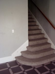 Before Staircase Renovated Frat House | Renovation Design Group