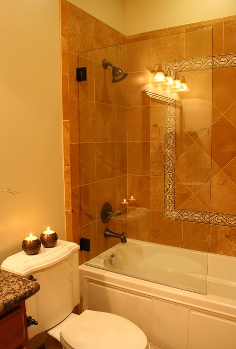 Tiled Shower wall Cottage Bathrrom Bathroom Shower Tiled Cottage Home | Renovation Design Group