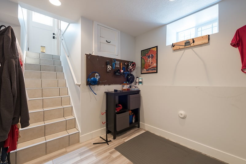 Mudroom addition in a basement Bungalow Remodel