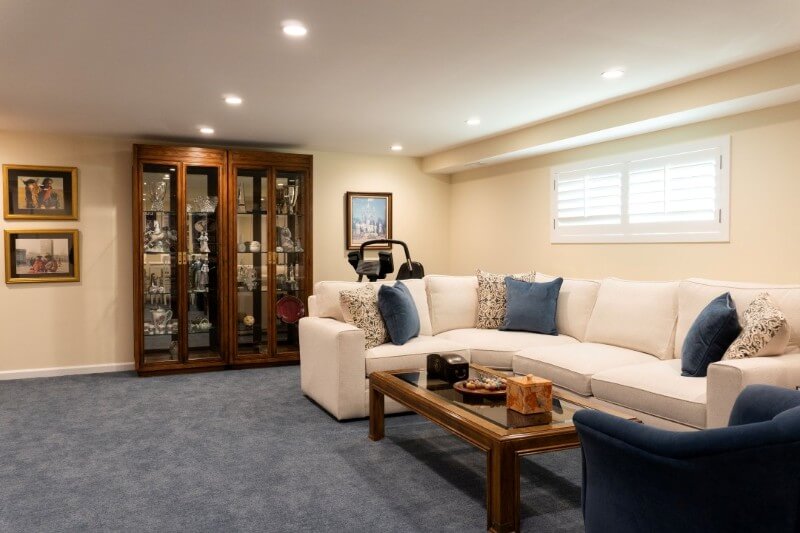 Blue Basement Remodel