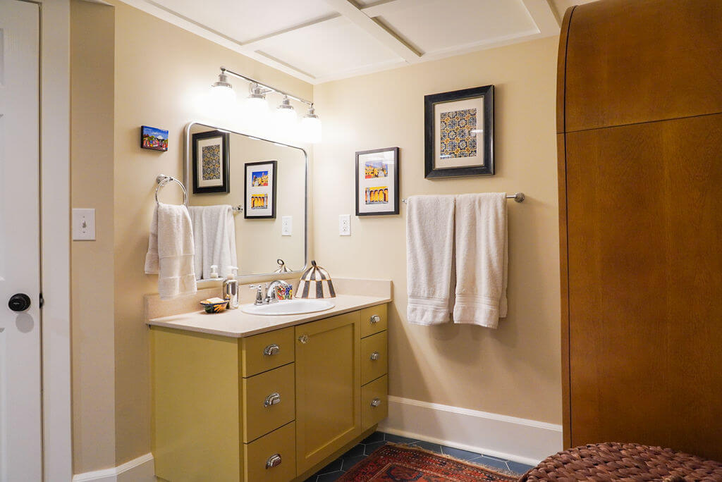 Renovated vanity in the basement bathroom.