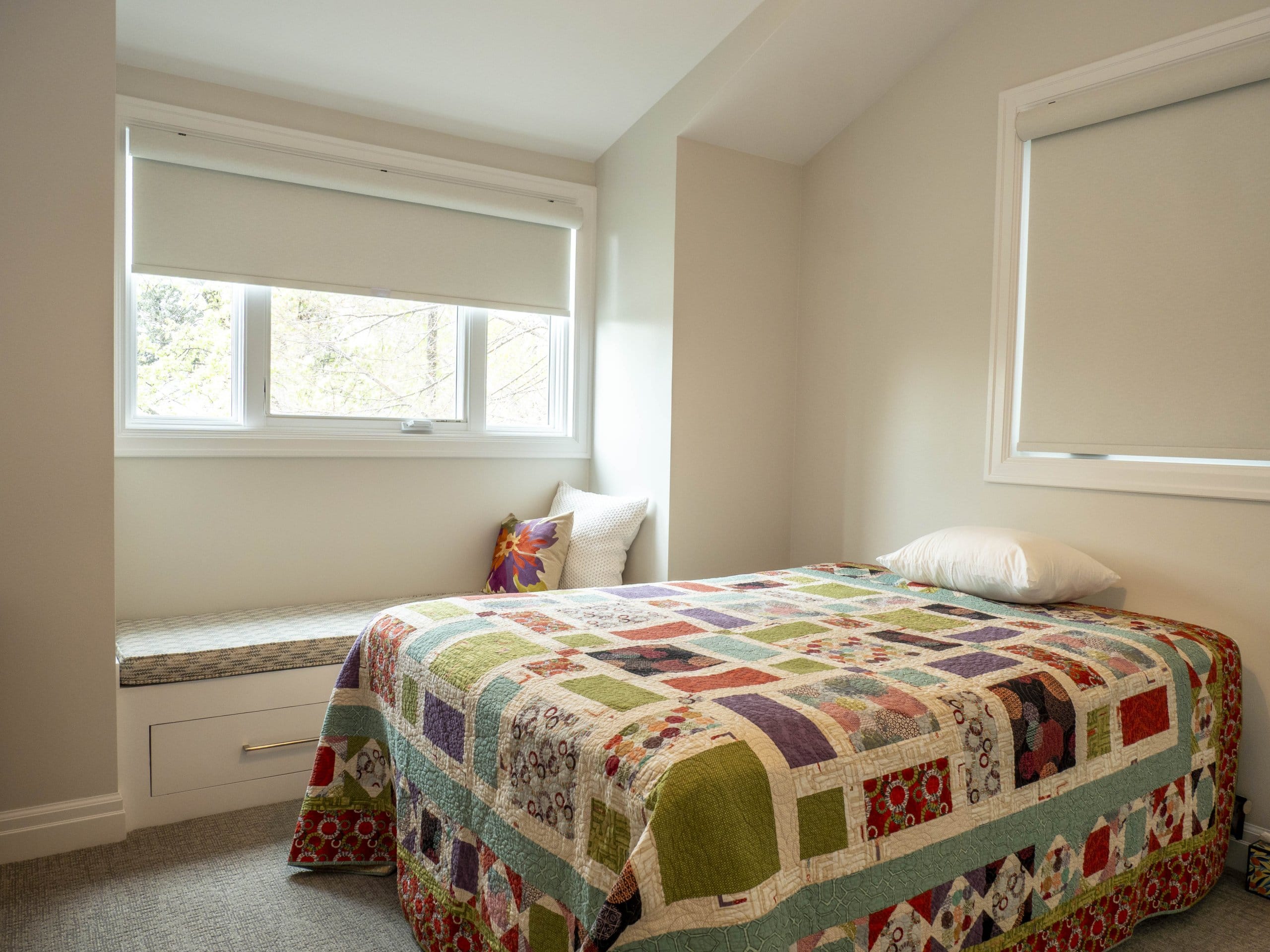 Bedroom with window seat.