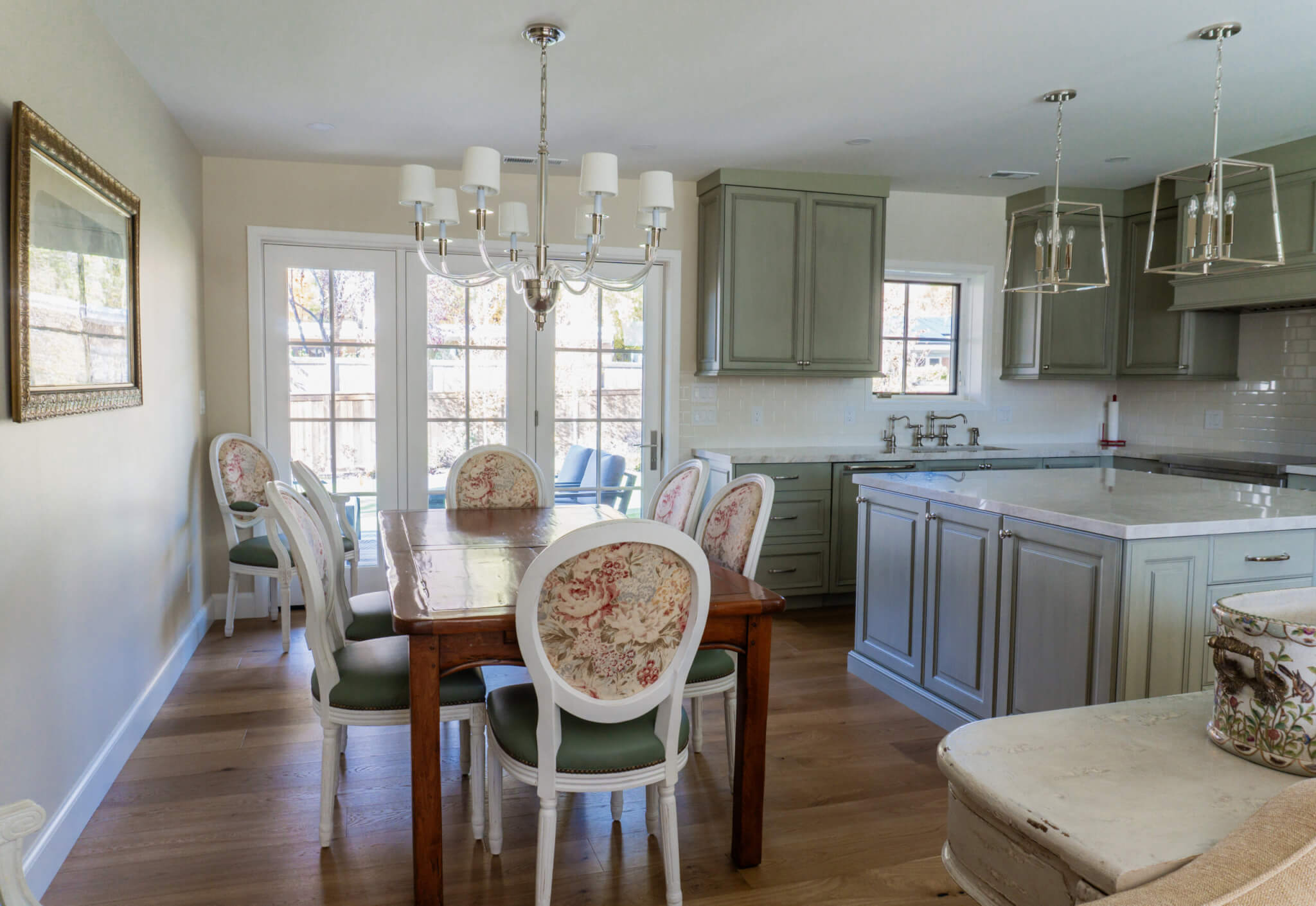 Dining room open to the kitchen.