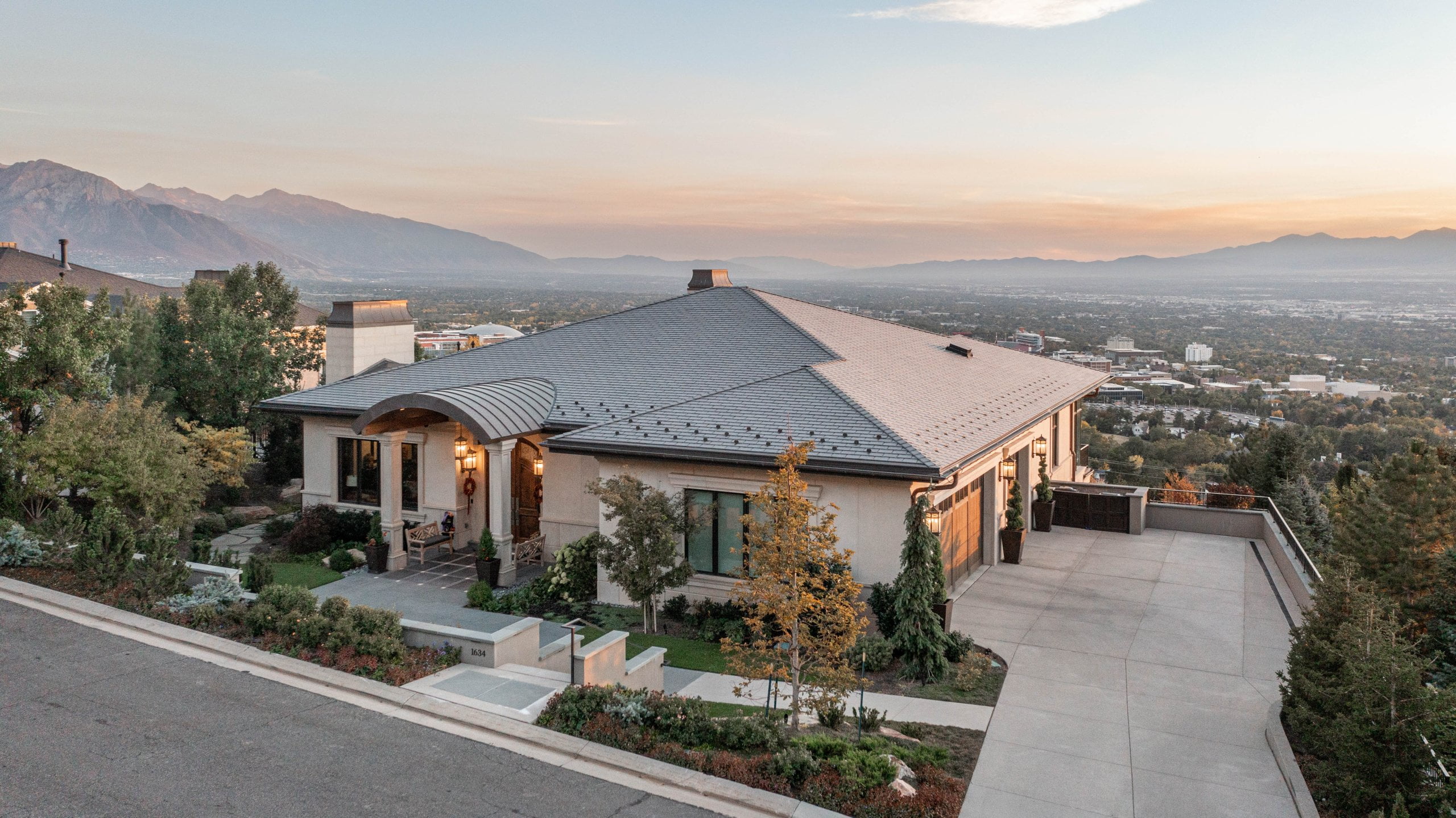 Front exterior of renovated home overlooking the valley.