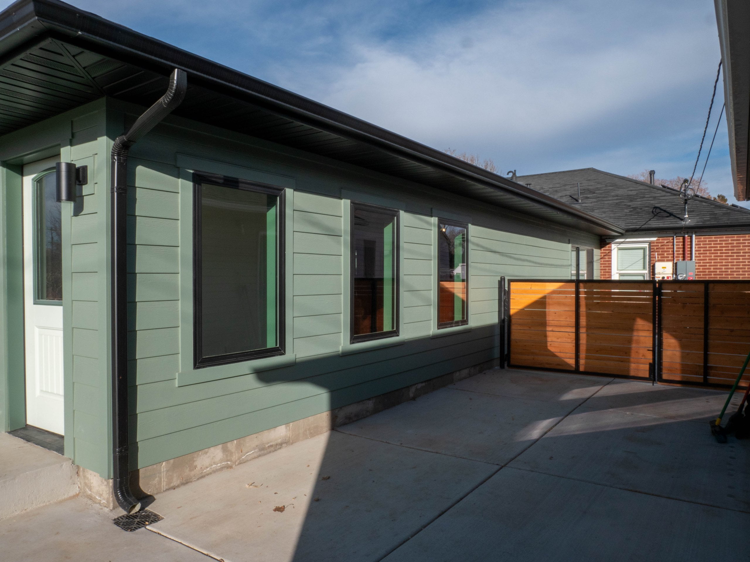 Exterior of the addition.