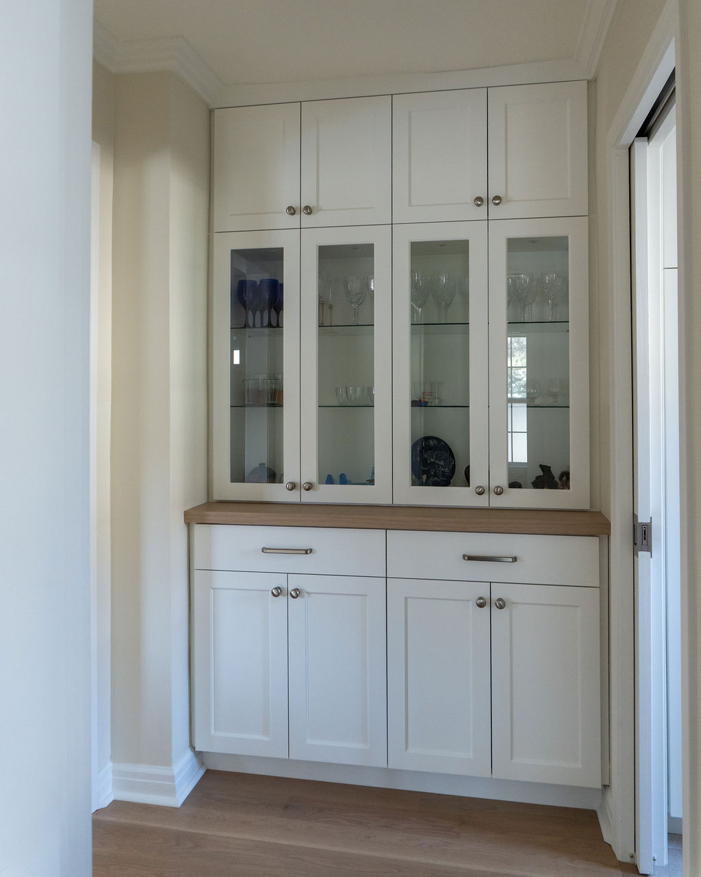 Hallway with built-in cabinets