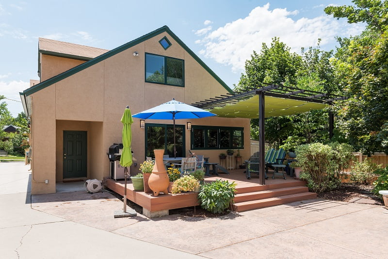 After, Exterior, back porch, pergolas, sun shades | Renovation Design Group
