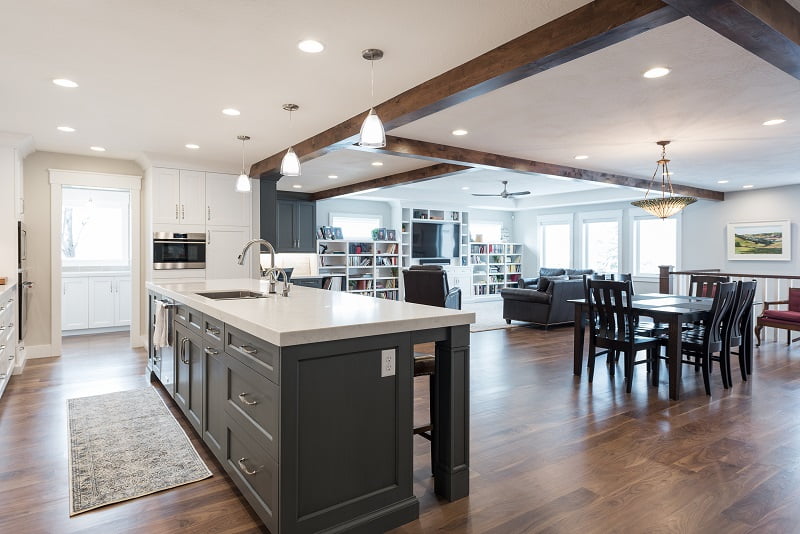 Kitchen Remodels, Great Rooms, Modern kitchen Islands, stainless, pantry ideas, open floor plan, large seating area | Renovation Design Group