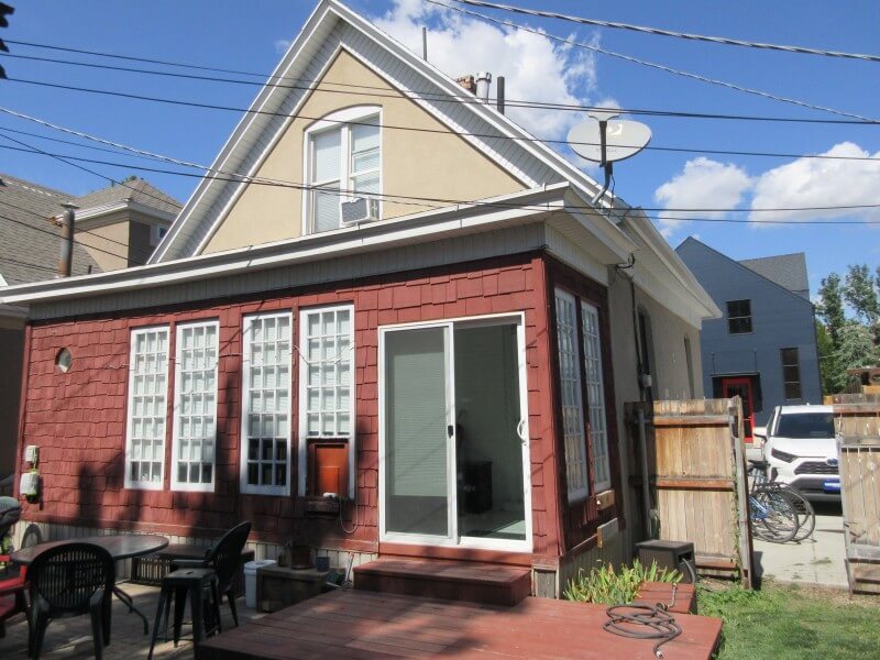 Back exterior of home before the remodel.
