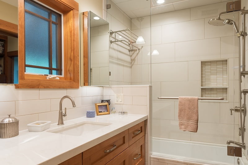 after Interior Basement Bathroom Contemporary Design Bungalow | Renovation Design Group