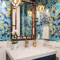 Thumbnail of http://After,%20Interior,%20Powder%20room%20addition,%20Master%20Suite%20Remodel,%20Colored%20wallpaper,%20vibrant,%20modern%20Wall%20paper,%20gold%20leaf%20fixtures%20|%20Renovation%20Design%20Group