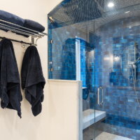Thumbnail of http://After,%20Interior,%20Master%20Bathroom,%20Steam%20Shower,%20Blue%20Tile,%20Custom%20Bathrooms,%20Master%20Bathroom%20Ideas,%20large%20Standing%20shower,%20Double%20sinks%20and%20vanities%20|%20Renovation%20Design%20Group