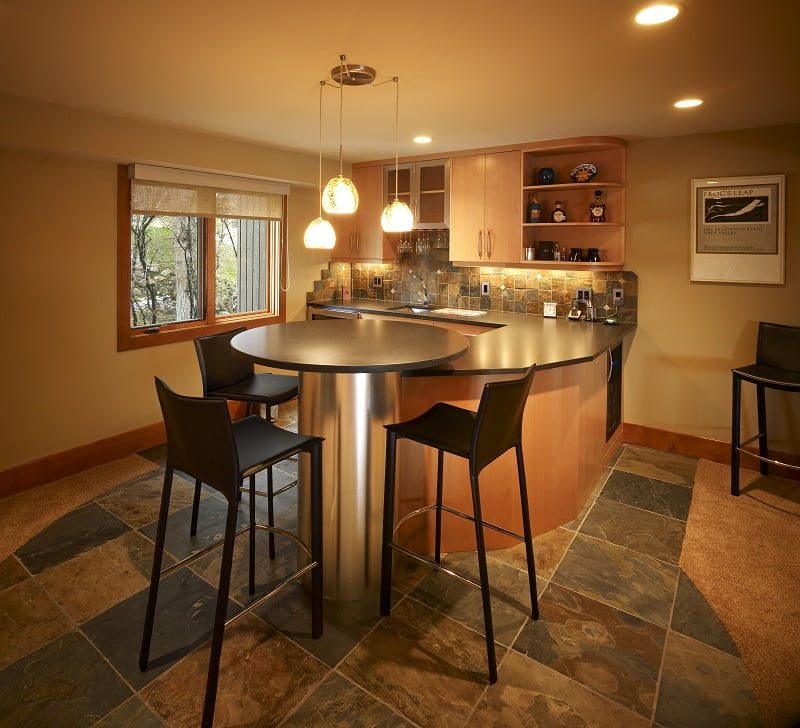 Contemporary, Modern, Kitchen, Skylights, Tile, fluch backsplash, wetbar | Renovation Design Group