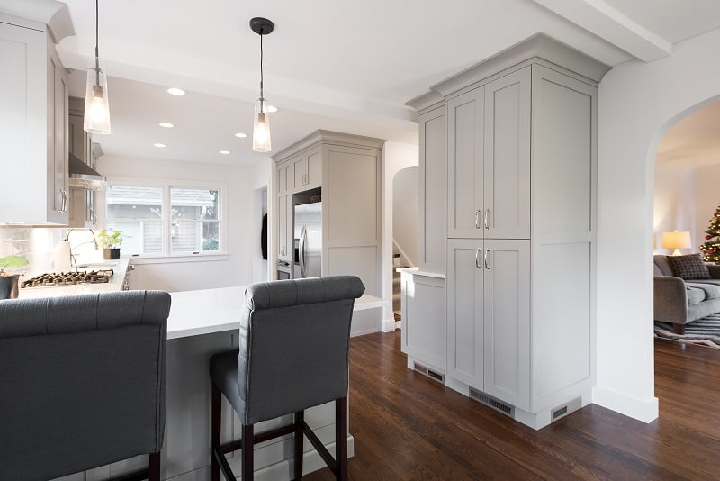 Kitchen_Tudor_Contemporary_Small Spaces_Grey Cabinets | Renovation Design Group