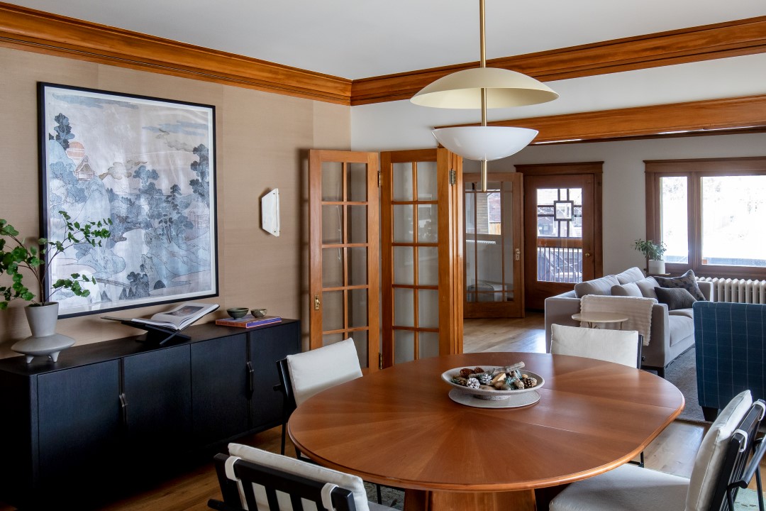 Historic home dining room looking the living room. Historic Homes - Renovations & Restorations.