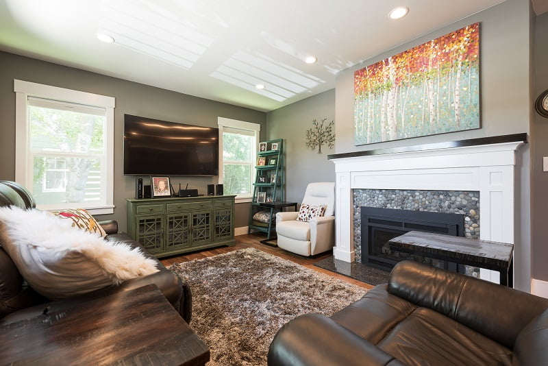Living Room cottage style home fireplace ideas small home remodels | Renovation Design Group
